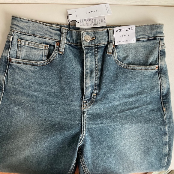 TOPSHOP Women’s Jamie High Rise Skinny Jeans Stretch Blue Mid Wash Size* W… - Picture 2 of 13